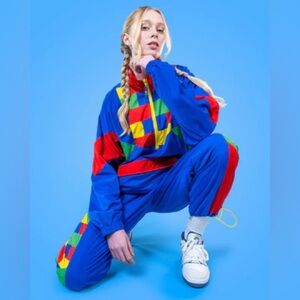 Cool Shirtz 90’s Unisex Geometric Colorblock Rain/Track Pant